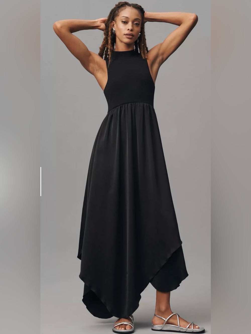 Anthropologie Sleeveless Black High-Low Maxi Dress by GESTUZ